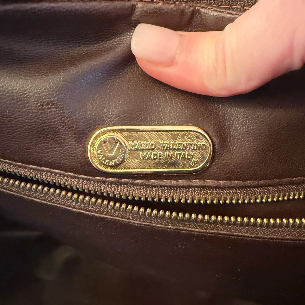 Valentino Brown and Gold Satchel Bag - Picture 11 of 11